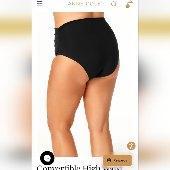 Anne Cole 3 Way Convertible Bottom (High Waist, Fold Over, and Cinched) Size 3x - Picture 9 of 11